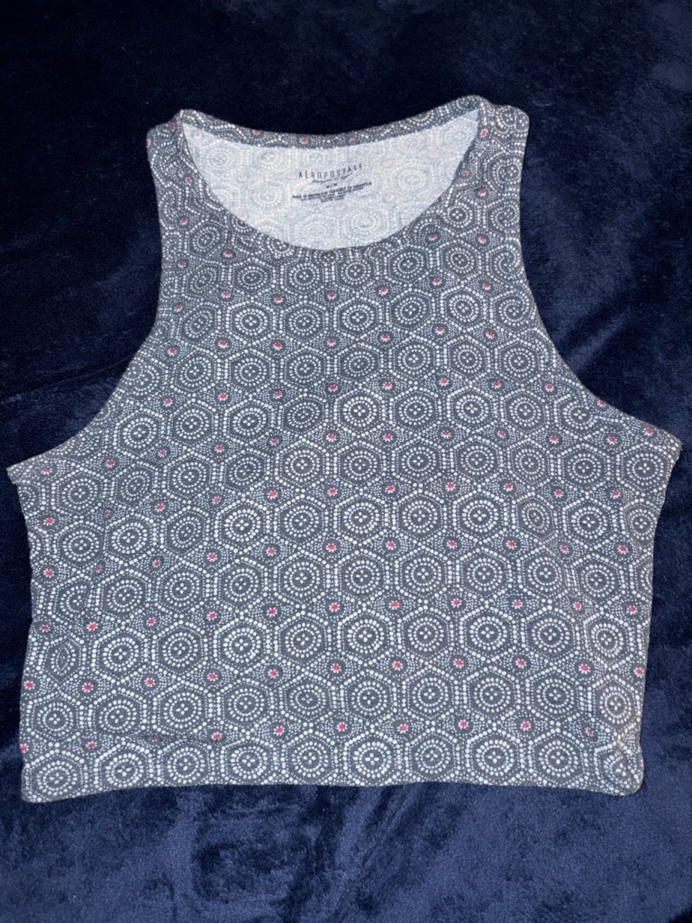 Aeropostale Gray Cropped Tank with Pink Dot Accents